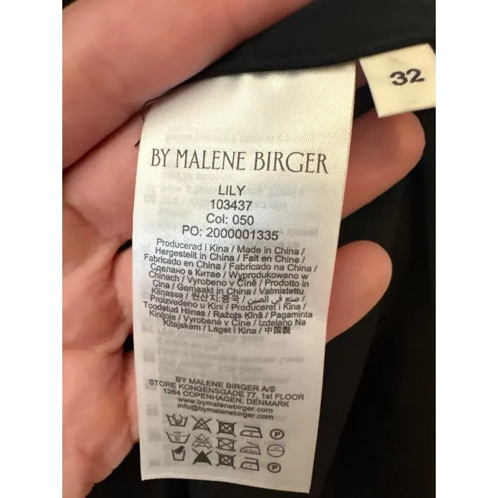 By Malene Birger Lily Black Maxi Dress Oversized Silk Blend‎ NWT Size 2